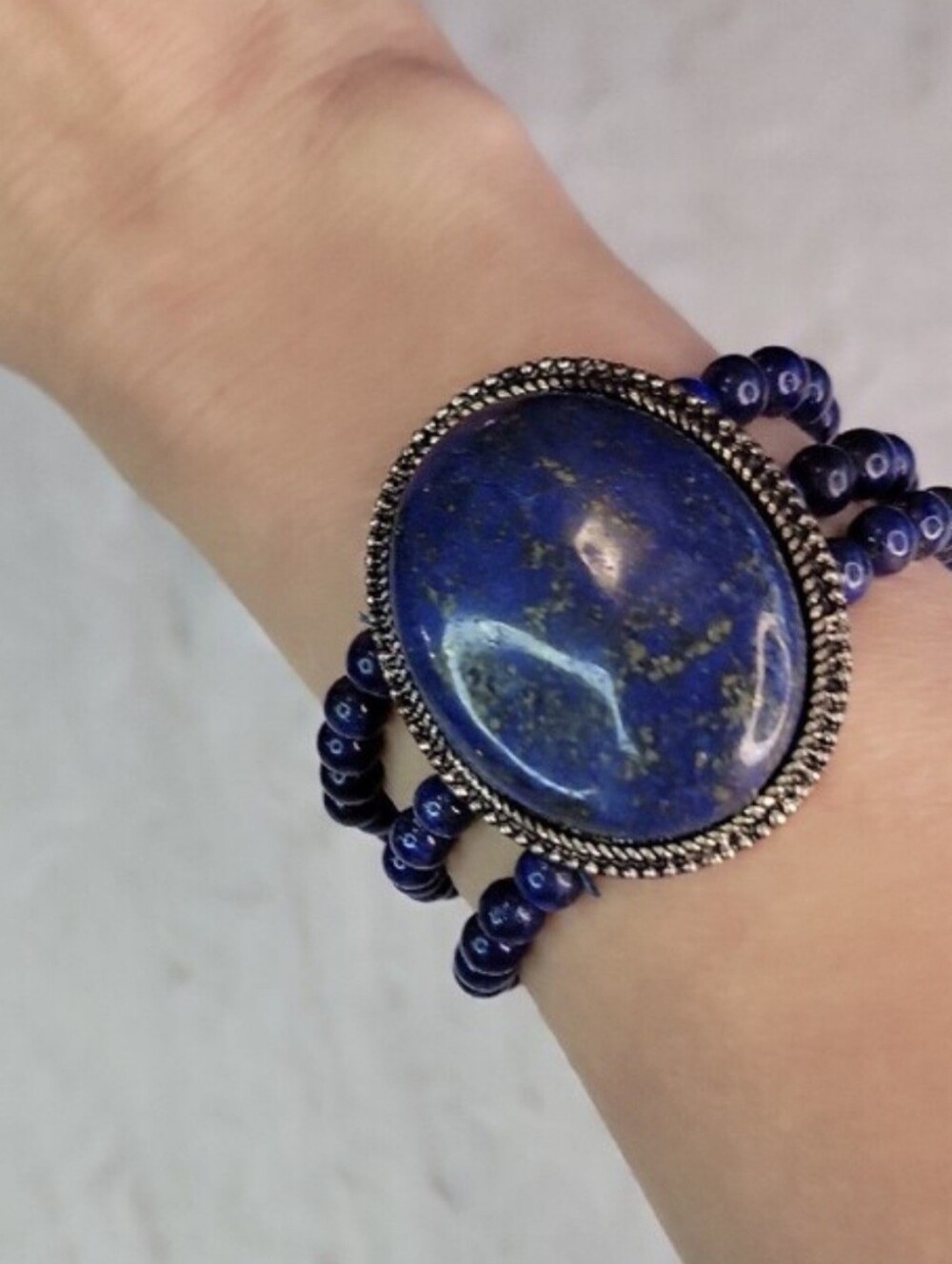 Lapis Lazuli Triple-Strand Bracelet